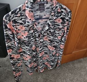 Cowgirl Tuff Pink Floral Camo Button-Down Shirt
